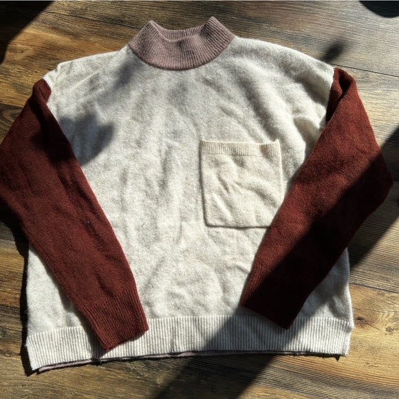 Madewell color block mock neck sweater - Picture 1 of 6
